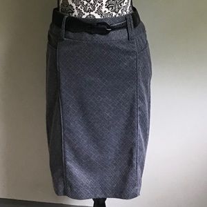 Marina Luna Pencil Skirt with Belt, Size 4